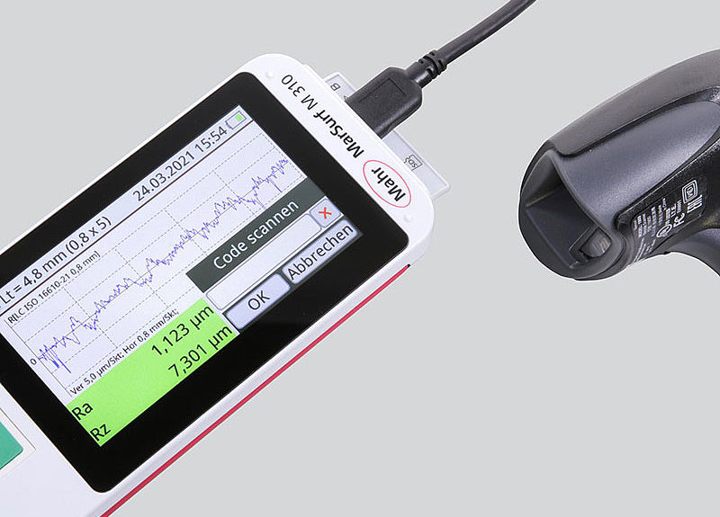 Mobiles Rauheistmessgerät MarSurf M310 mit Barcode-Scanner